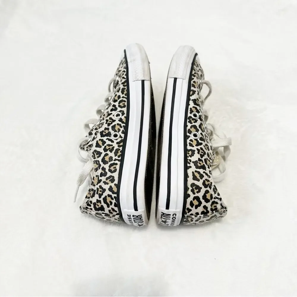 Converse All Stars leopard print sneakers kids unisex shoes size 1 athletic